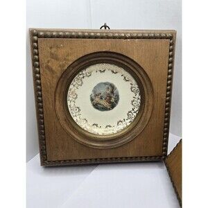 Plate Portraits Ornate Wall Pictures Hollywood Regency Gilt 2 Vtg